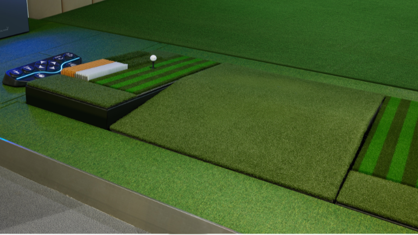 Moving pressure plate for indoor golf